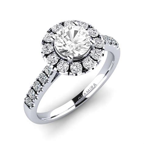 Order 0.8 Carat Round cut White Gold White sapphire Engagement Ring ...