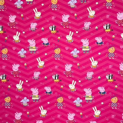 100% Cotton Fabric Digital Peppa Pig George & Friends Children | Etsy