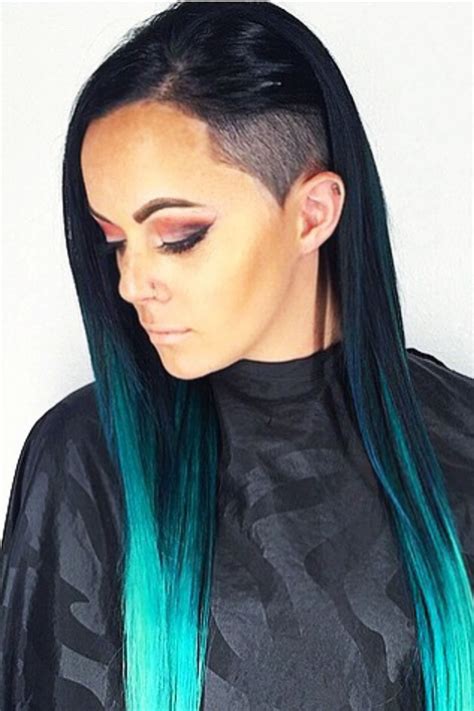 Black Hair With Green Tips