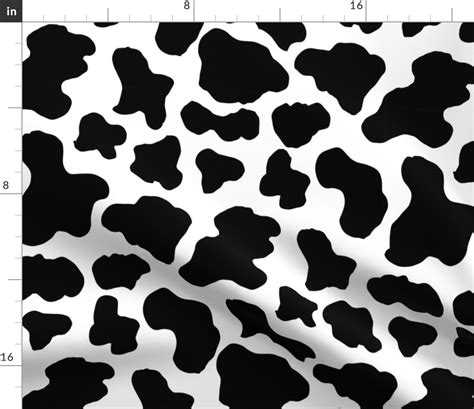 LARGE cow print fabric - black and white Fabric | Spoonflower