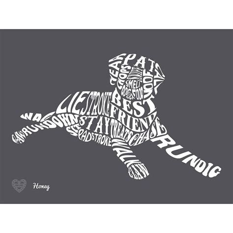 Typographic Dog Word Art Print | Dog words, Word art, Labrador dog pictures