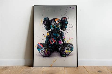 Graffiti Kaws Wall Art Canvas Wall Art Print Digital Kaws - Etsy