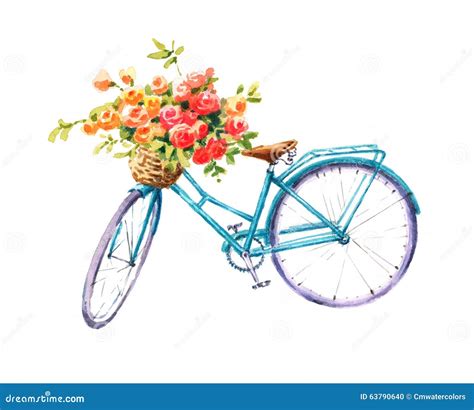 Vintage Bicycle With Basket Clip Art