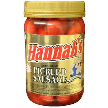 Hannahs Pickled Sausage 16oz Jar - CandyRetailer.com