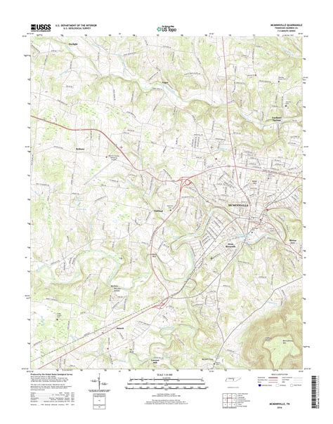 MyTopo McMinnville, Tennessee USGS Quad Topo Map