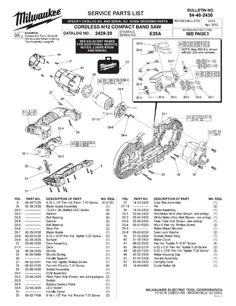 Milwaukee Band Saw Parts Diagram | Reviewmotors.co