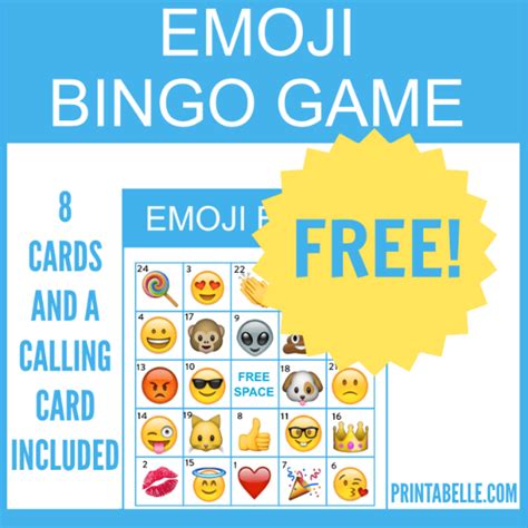 Download This Free Fantastic Printable Emoji Bingo Game! | Catch My ...