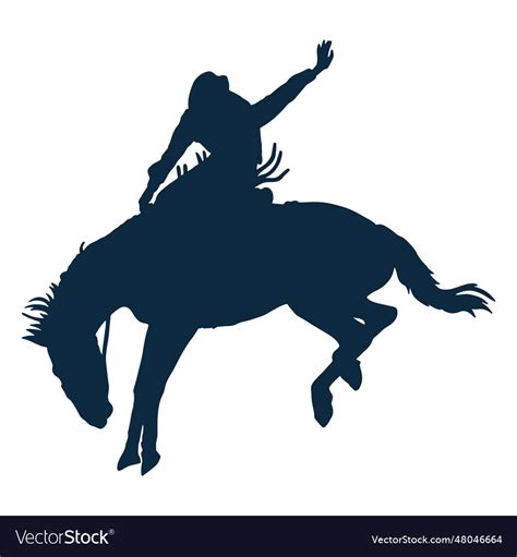 Cowboy on a horse silhouette Royalty Free Vector Image