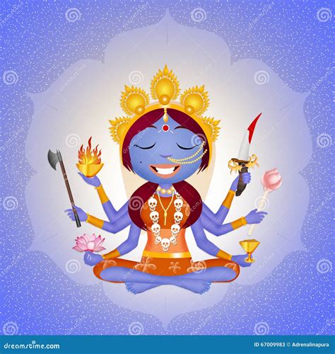 Goddess Kali stock illustration. Illustration of devotion - 67009983