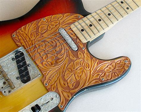 Hand-Tooled Leather "Tele" Pickguard