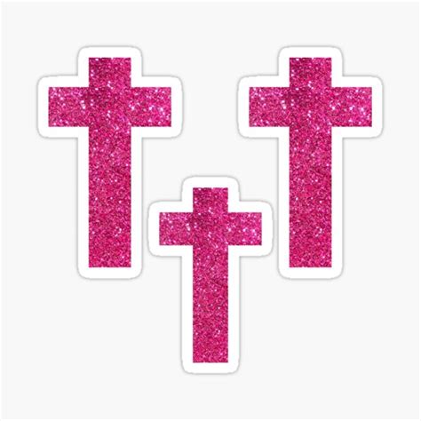 "HOT Pink Glitter Cross Trio Sticker Set" Sticker for Sale by Sticker ...