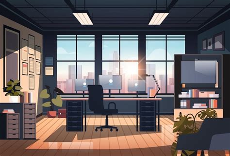 Cartoon Work Office Background