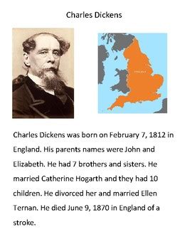 Modified Materials: Charles Dickens Biography by Room 7 Fun | TPT