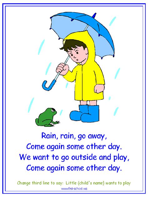 96+ Baby Poems Rain Rain Go Away