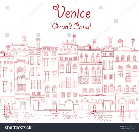 Venice Grand Canal View Embankmentvector Drawing Stock Vector (Royalty ...