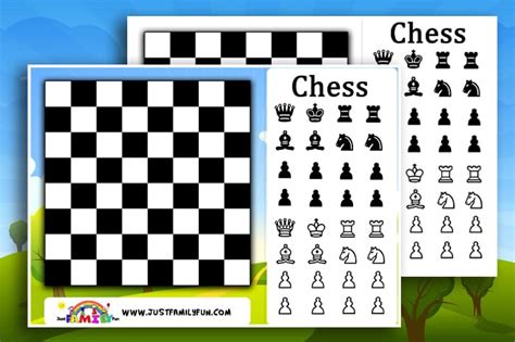 Free Printable Chess Board Templates | Just Family Fun