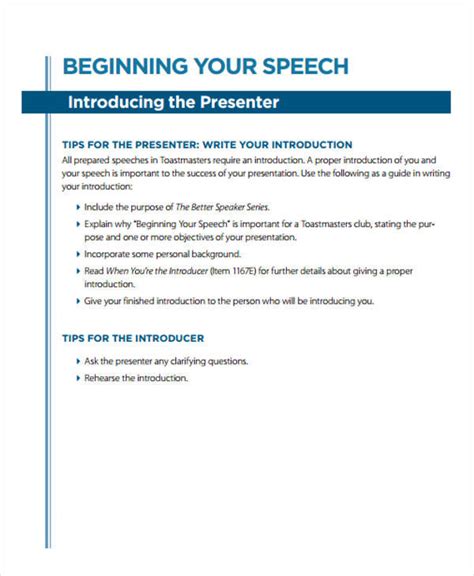 FREE 36+ Introduction Speech Samples in PDF