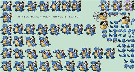 #009 Blastoise | Sprite Resources | Video game sprites, Art, Animation