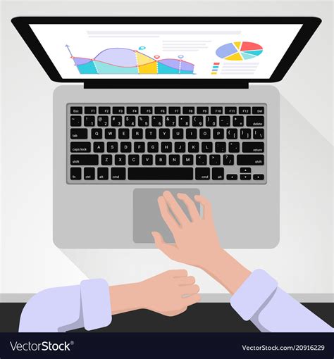 Hands on the keyboard Royalty Free Vector Image