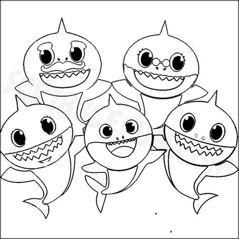 Baby Shark Coloring Pages Printable - Printable Templates