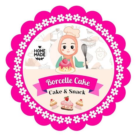 Template Logo usaha toko kue imut lucu pink | Canvas, Blue dress short ...