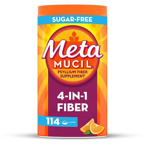 Metamucil Smooth Sugar Free Powder, 114 Teaspoons Orange | Walgreens