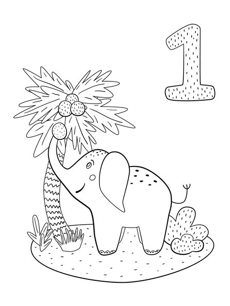 Number 1 Coloring Pages For Kids Counting Sheets