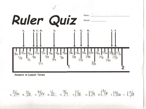 Reading A Ruler Worksheet Answers