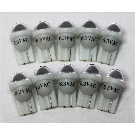 10 Pack Pinball replacement bulb LED 6.3 volt AC, 555 clear wedge base ...