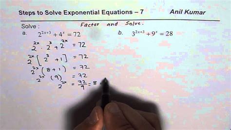 Factor and Solve Exponential Equations - YouTube