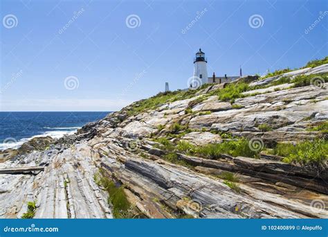 The Pemaquid Point Lighthouse Stock Image - Image of america, light ...