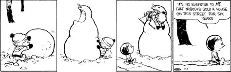 Calvin and Hobbes Snowman Theme Cartoons