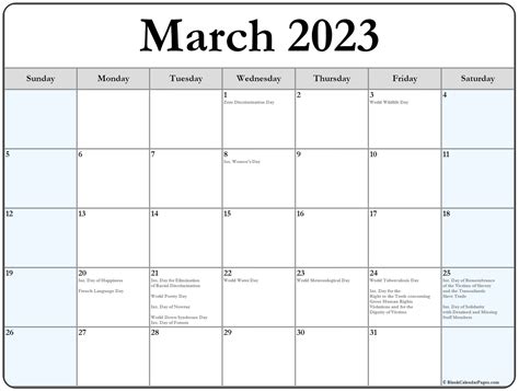 March 2023 Calendar With Holidays Usa - Get Calendar 2023 Update