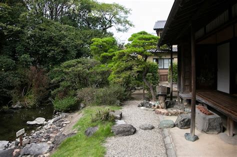 Premium Photo | Views of an old japanese style house with its garden ...