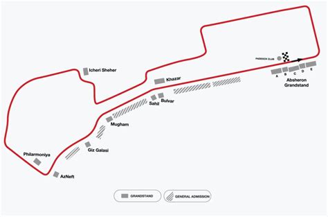 Azerbaijan F1 Track & Grandstand Guide | Baku City Circuit | Baku Race ...