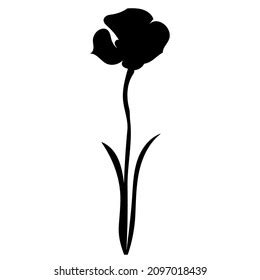 Silhouette Flower Black Isolated Vector Stock Vector (Royalty Free ...