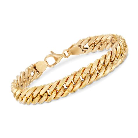 Italian 18kt Yellow Gold Cuban Link Bracelet. 7" | Sidney Thomas