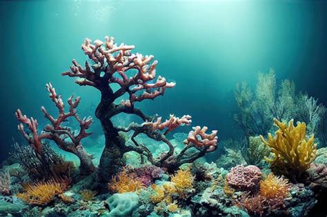 Premium Photo | Large beautiful coral reefs at bottom underwater seascape