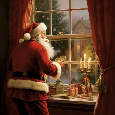 Santa Claus Peeking Through Window Free Stock Photo - Public Domain ...