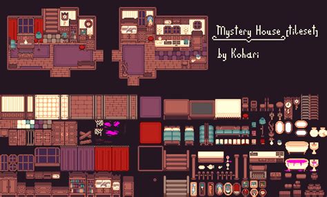 [MYSTERY HOUSE] pixel top-down tileset by NakoKohari on DeviantArt