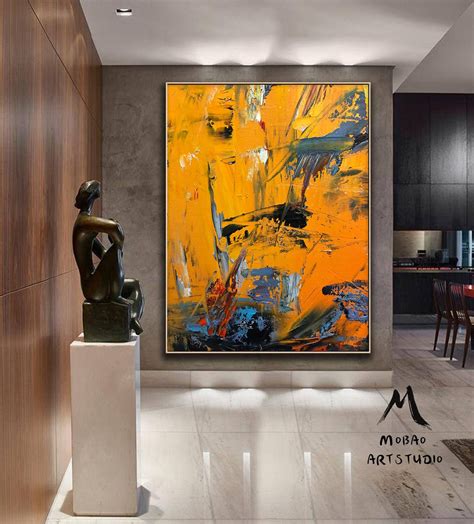 Large Yellow Painting Abstract Art Extra Large Painting on - Etsy Singapore