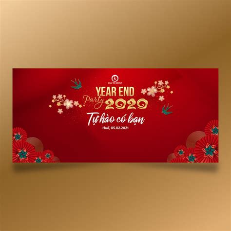 Thiết kế đẹp mắt cho phông nền year end party đón chào năm mới