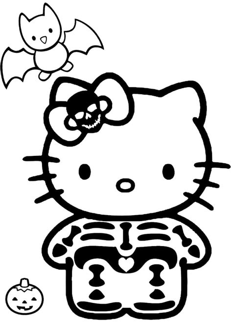 Halloween Hello Kitty Coloring Page - Free Printable Coloring Pages for ...