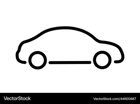 Car black line icon side view simple Royalty Free Vector