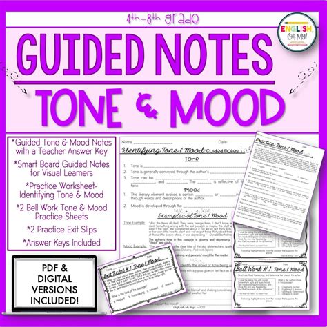 Tone-Mood Worksheet - Worksheets Library