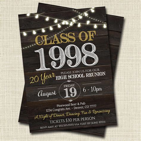 Editable Reunion Invitation Template - Any Year! College Reunion High ...