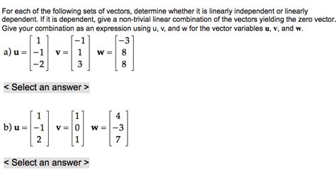 Linearly Dependent And Independent Vectors Examples - Photos