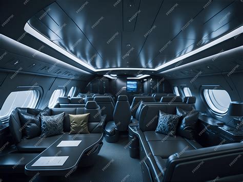 Premium AI Image | Futuristic luxurious corporate plane interior design ...