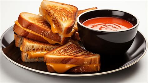 Premium AI Image | Bowl of Tomato Soup and Grilled Cheese Sandwich Isolated