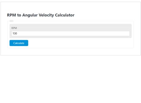 RPM to Angular Velocity Calculator - Calculator Academy